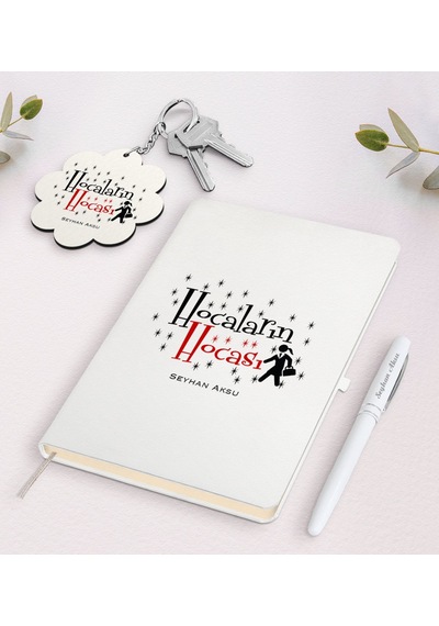 Kişiye Özel Hocaların Hocası Beyaz Defter Kalem Ve Anahtarlık Hed N11.1047