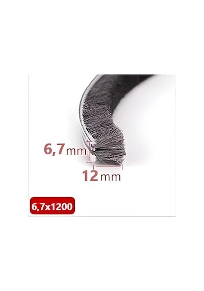 Cam Balkon, Sürgülü Kapı Fitili, Kıl Fitil Taban 6,7 Mm, Yükseklik 12 Mm, Uzunluk 10 Metre 67x1200 Diğer