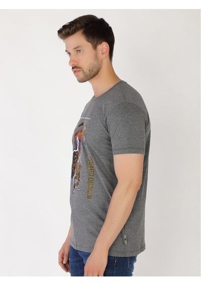 Roberto Cavalli Erkek Tshirt /M.Rob.0421.14022 K.Gri Koyu Gri