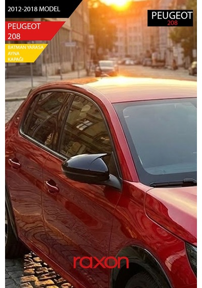 Peugeot 208 2012-2018 Batman & Yarasa Ayna Kapağı Parlak Piano Black Sport