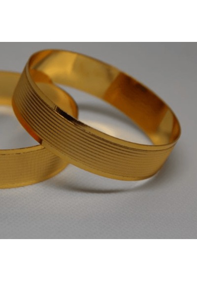 I Nce C İzgi Dokulu Imitasyon Altın Bilezik Gold