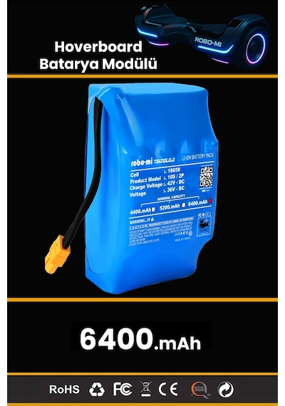 Hoverboard 6400mAh Elektrikli Kaykay Bataryası