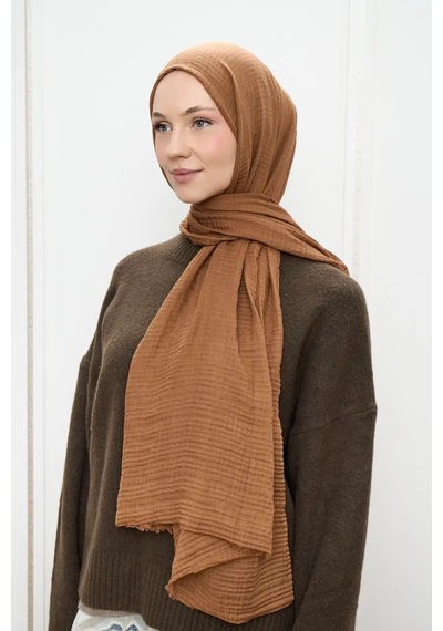 Deserto Fashion Müslin Şal-3621 Kahve