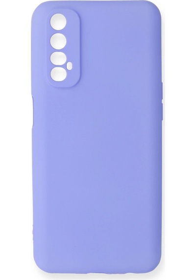 Realme 7 Kılıf First Silikon - Lila Düz Renkli