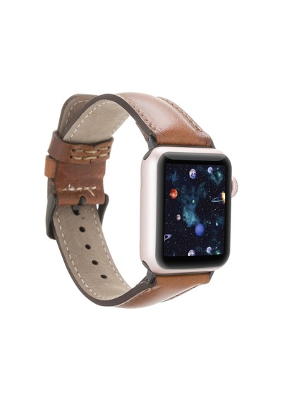 Apple Watch Uyumlu Deri Kordon 38-40-41mm Rtst2ef Taba