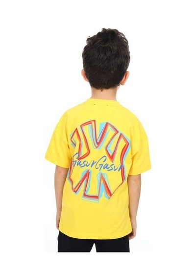 Ekkokids Erkek Çocuk Ny Baskılı Tshirt-14541 SARI