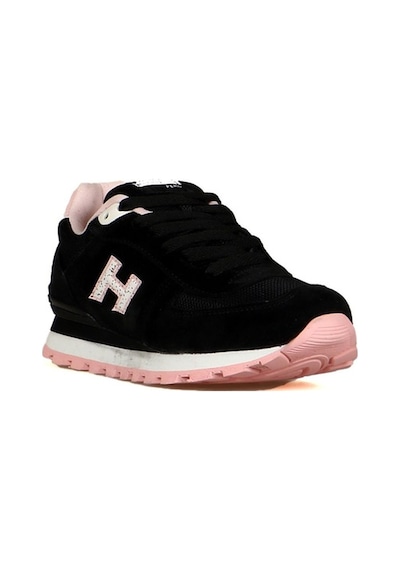 Hammer Jack Hakiki Deri Siyah-Pembe Kadın Spor Ayakkabı - 545251788