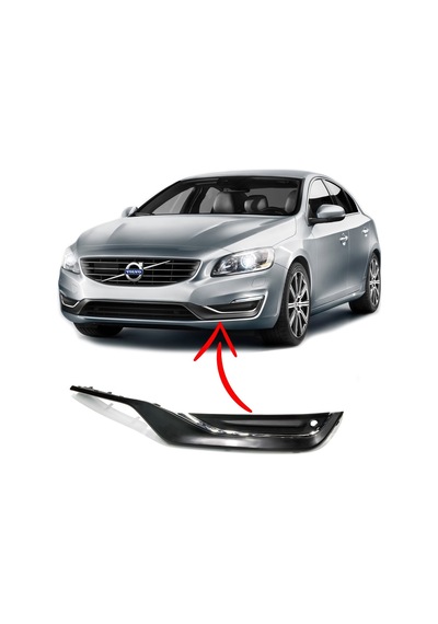 Volvo S60 V60 Ön Tampon Sis Kapağı Kromlu Park Sensör Delikli Sol
