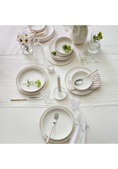 Kütahya Porselen Bone Crest 24 Parça 6 Kişilik Yemek Takımı Sade Krem