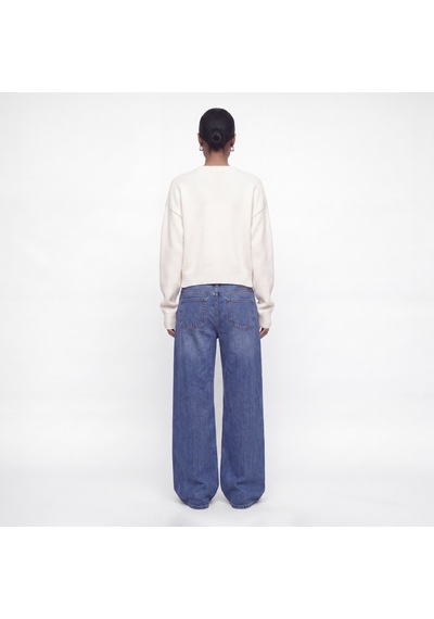 Jack & Jones Kadin Wide Fit V Yaka Triko Kazak - Elsa - 12301418 Cloud Dancer