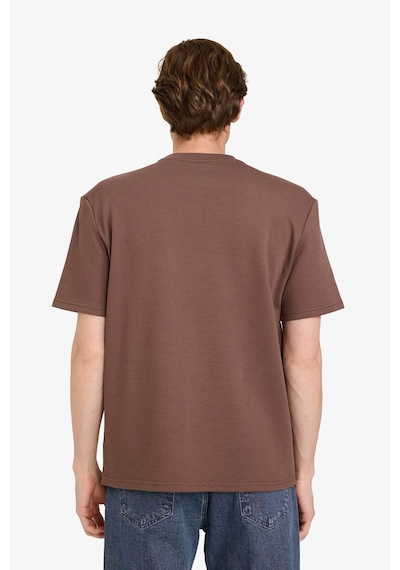 Defacto Bisiklet Yaka Twill Tişört D7912ax26spbn534 Kahve-bn534