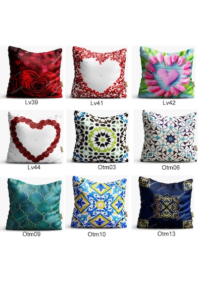 Kırlent Kılıfı 42X42Cm Dekoratif Kırlent Yastık Kılıfı Desenli