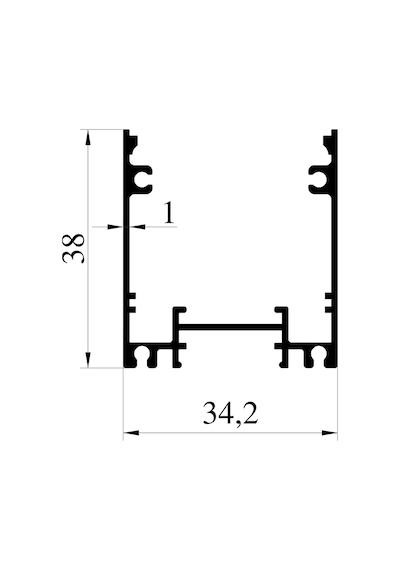 Led Kanal Alüminyum Profil Sarkıt Çift Taraflı Kasa 1 Metre 2184çt Pleksi Cam Kapaklı