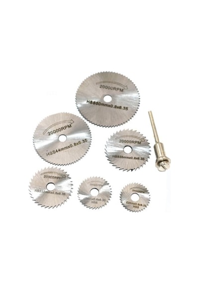 Daire Testere Bıçağı Seti, 6 Adet Döner Alet El Daire Testeresi, 3,2 Mm Çubuklu, Mini Delikli K
