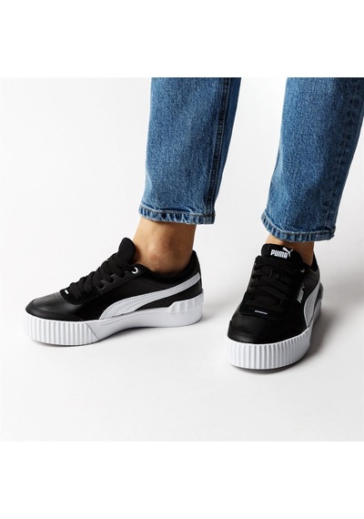 Puma Carina Lift Kadın Siyah-Beyaz Spor Ayakkabı 373031 06 Siyah