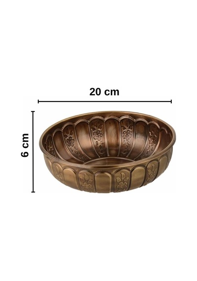 Hamam Tası Metal Antik Sarı