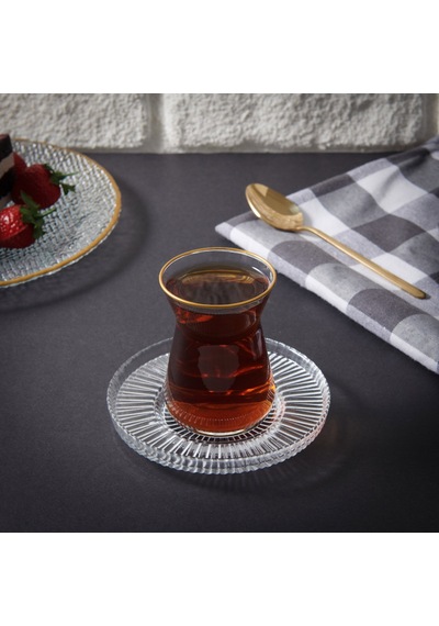 İpekk Riva 14645 Cam Çay Tabağı Renkli
