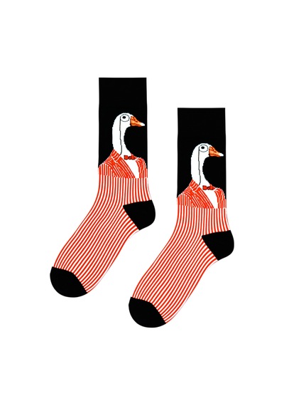 Carnaval Socks Leylek Desenli Renkli Çorap Çok Renkli