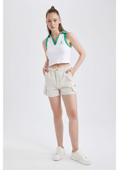 Defacto Coool Regular Fit Normal Bel Gabardin %100 Pamuk Şort A3688AX23SMGR492 Gri