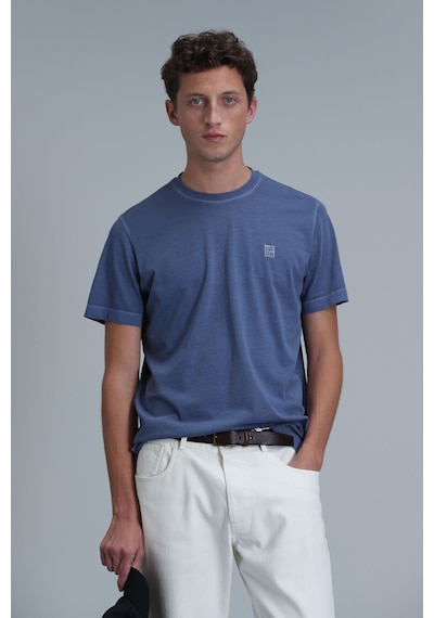 Lufian Erkek Sarder Basic T-shirt 111020216 Mavi