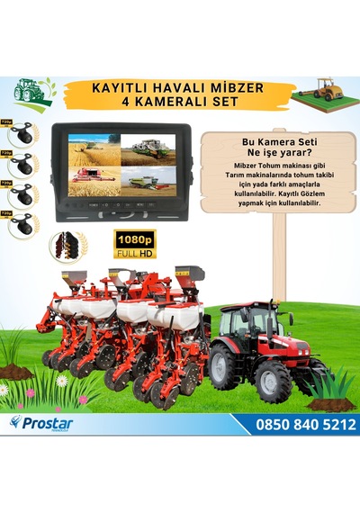 Kayıtlı Ahd Mibzer Havalı Tohum Makinesi 4 Kameralı 7 İnç Monitö