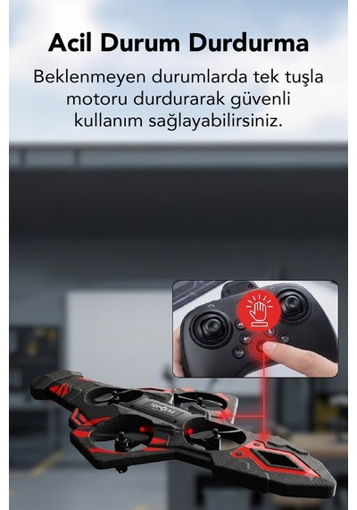 Led Işıklı El Hareketi Kontrollü Mini Drone 360 Uçuş, Tek Tuş Kalkış, Uzaktan Kumandalı