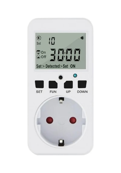 Wellhise Tm08 Hassasiyet Ayarlı Fotoselli Priz - Geri Sayımlı Işık Sensörü 16a/3680w 1