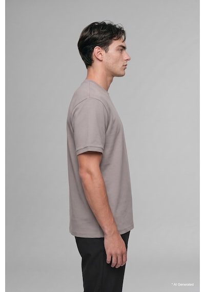 Defacto Kırışmaz Oversize Bisiklet Yaka Basic Kısa Kollu Tişört B6494ax26augr168 Gri-gr168