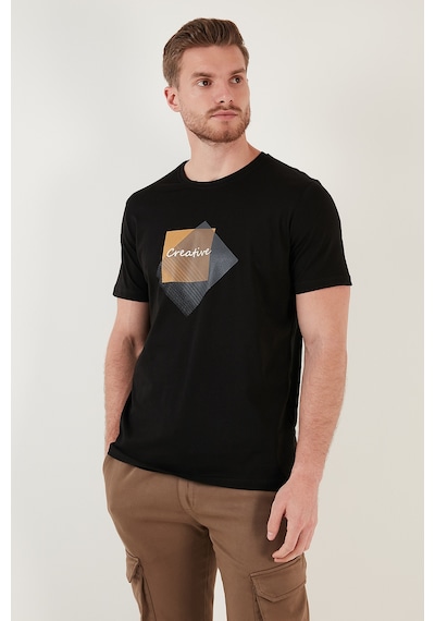 Buratti Baskılı Bisiklet Yaka % 100 Pamuk Slim Fit Erkek T Shirt 646R3940 Siyah Buratti Baskılı Bisiklet Yaka % 100 Pamuk Slim Fit Erkek T Shirt 646R3940 Siyah