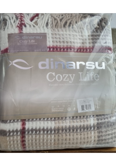 Livoras Home Dinarsu Cozy Life Pamuklu Tv Battaniyesi 130 X 170cm İnka Yeni Bordo
