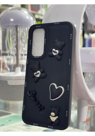 Samsung Galaxy A54 Uyumlu Kabarık Ayıcık Desenli