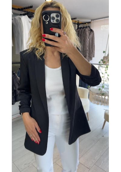 Siyah Oversize Blazer Ceket