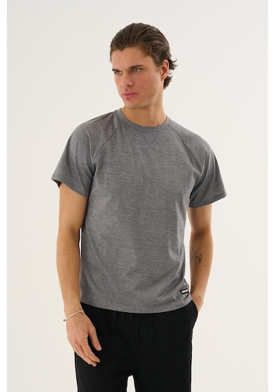 Alexandergardı Reglan Kol Bisiklet Yaka T-shirt Antrasit