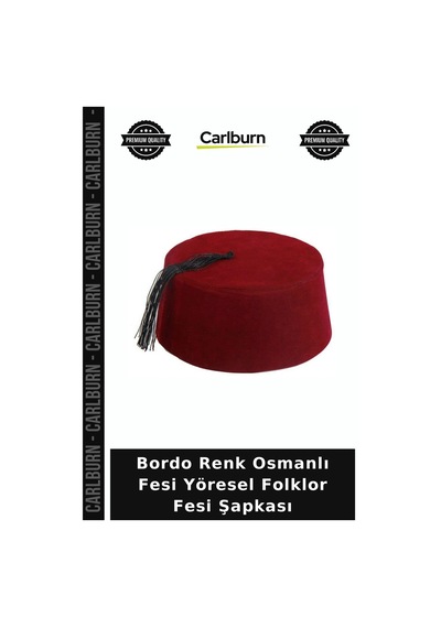 Bordo Renk Osmanlı Fesi Yöresel Folklor Fesi Şapkası Hatıra Eşyası Sahne Kıyafeti Kostüm Parçası +3