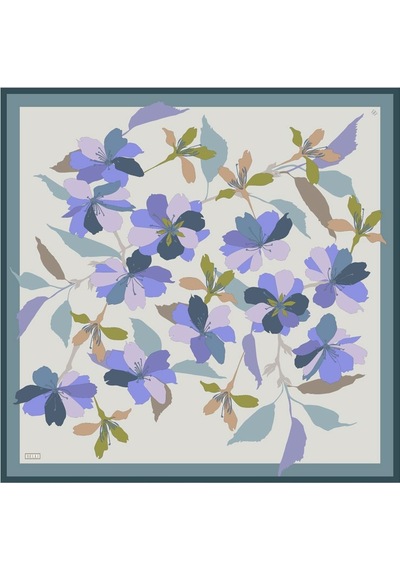 BELLİ Saf İpek Eşarp 4100d Twill İpek - 90 X 90 / Bej - Yeşil Bej - Yeşil