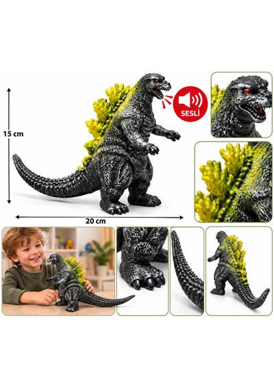 20 Cm Sesli Godzilla Dinozor Oyuncak Detaylı Canavar Figürü