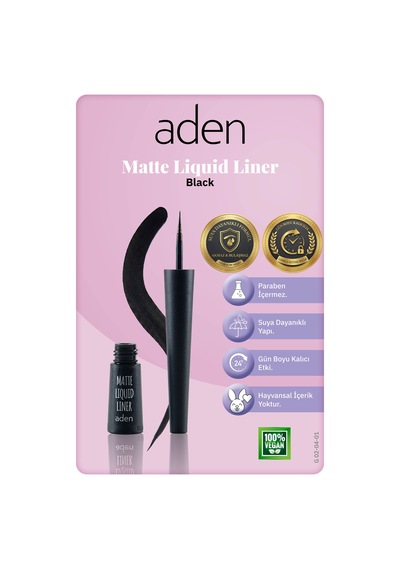 Aden Matte Liquid Liner - Mat Likit Eyeliner Black Siyah Diğer