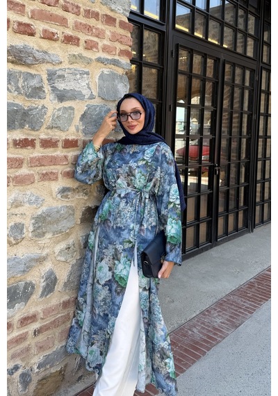 Riella Butik Aura İkili Tesettür Takım Mavi