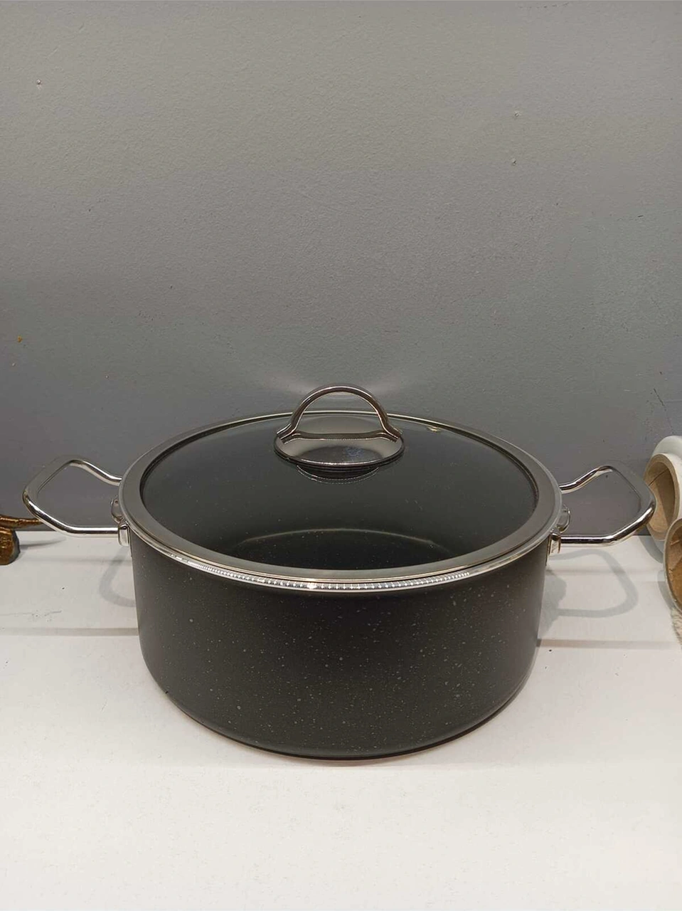Tuna House Granit Derin Tencere 22 Cm Siyah