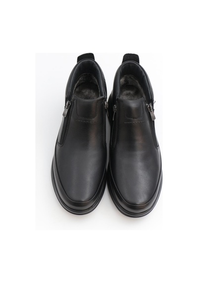 Nesilshoes Nesil Shoes Showmen 241-1 Siyah Hakiki Deri Kürklü Erkek Bot