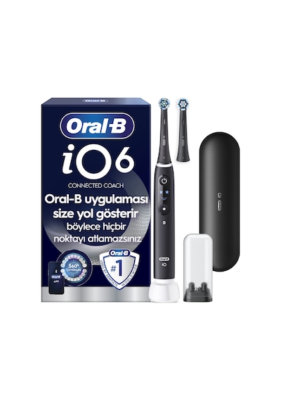 Oral-b İo6 Siyah Şarjlı/elektrikli Diş Fırçası, 2 Fırça Başlığı, Uzun Ömürlü Pil, Premium Seyahat Kabı 95852477