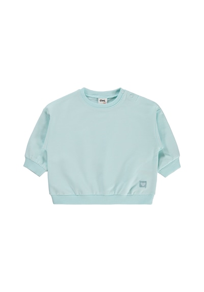 Civil Baby Civil Basic Kalp Etiketli 6-18 Ay Sweatshirt - Yeşil Su Yeşili