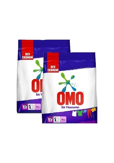 Omo Sık Yıkananlar Beyazlar ve Renkliler İçin 33 Yıkama 2 x 5 KG