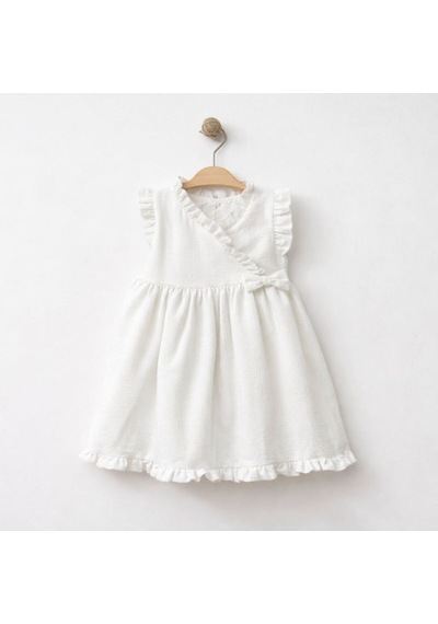Baby Corner Kruvaze Yaka Kız Bebek Elbise Beyaz Baby Corner Kruvaze Yaka Kız Bebek Elbise Beyaz