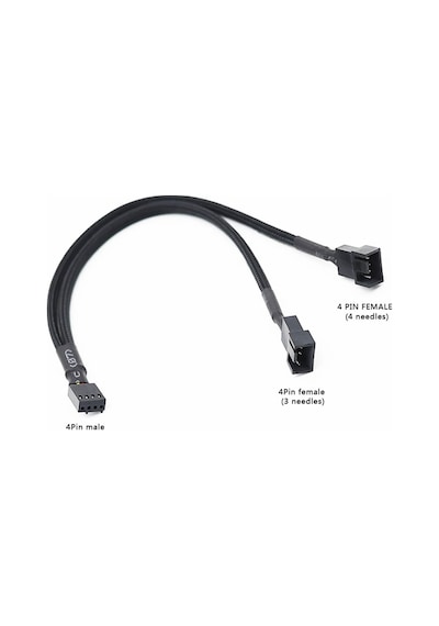 1 To 2 Çoğaltıcı 25cm Fan Uzatma Kablosu Y Tip 4 Pin 3 Pin Bilgisayar Kasa Anakart Ekran Kartı Soğut