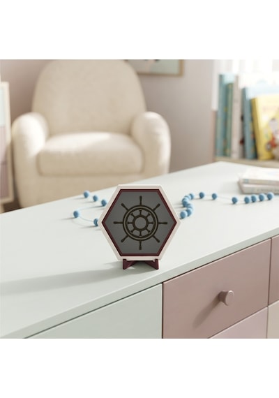 Gemi Dümeni Desenli Masaüstü Dekoru Sevdikleriniz İçin Modern, Butik Ve Şık Bir Hediye Alternatifi 10x10 Cm, Kül Gri