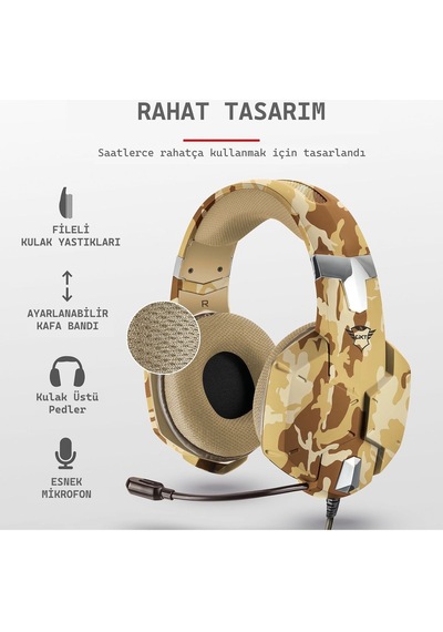 Gxt 322d Carus Desert Kamuflaj Gamer Kulaklık