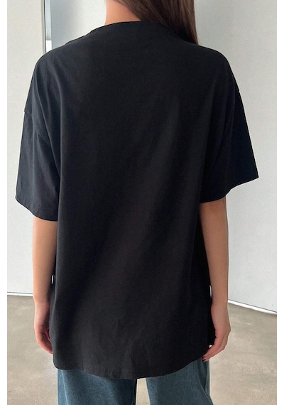 Unisex Age Of Steam Baskılı Tasarım Tshirt Siyah