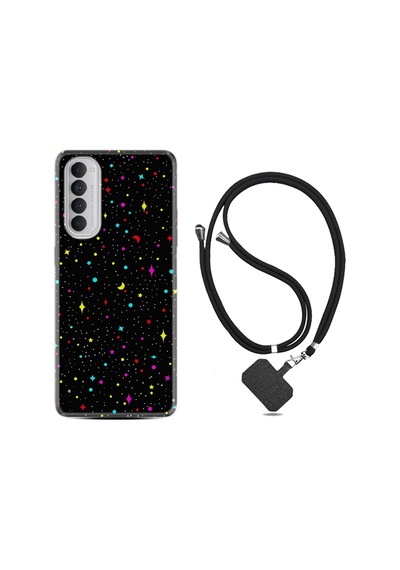 Oppo Reno 4 Pro Kılıf Boyun Askılı Puantiye Ve Ay 1726