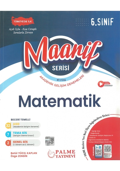 Palme Yayınları 6. Sınıf Maarif Serisi Matematik Haftalık Deneme 41 Föy